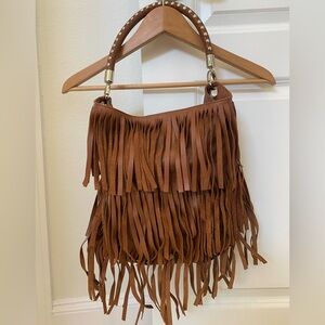 Garnet Hill Fringed Leather Purse